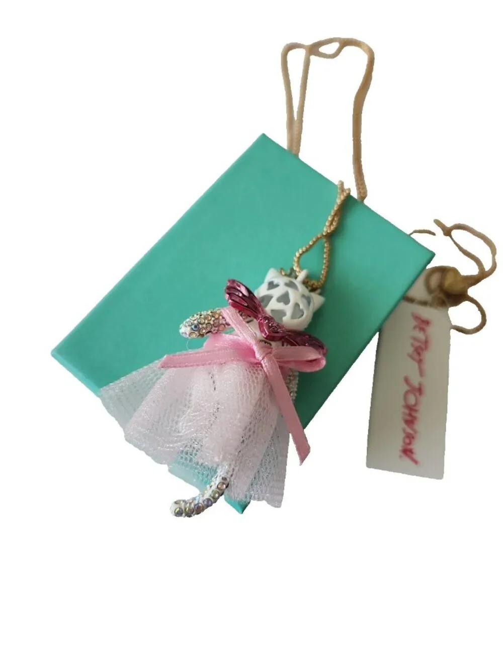 Betsey Johnson Cat Ballerina Pendant Necklace Fairy NEW NWT